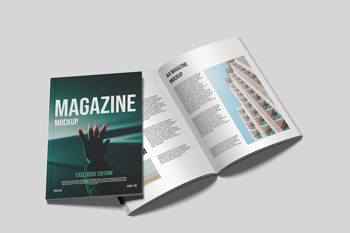 A4 Magazine Mockup, a Books & Magazine Mockup by Graphicbars (Photo 11 of 16)