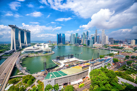 Singapore downtown skyline bay area featuring singapore, skyline, and city, an Architecture Photo by f11photo