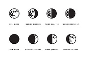 Moon Phases Icon Set, an Icon by MarkieAnn Creative (Thumbnail 3 of 4)