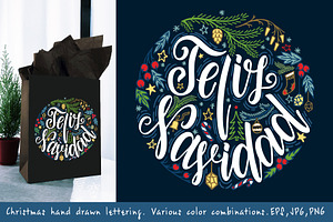 Feliz Navidad lettering composition