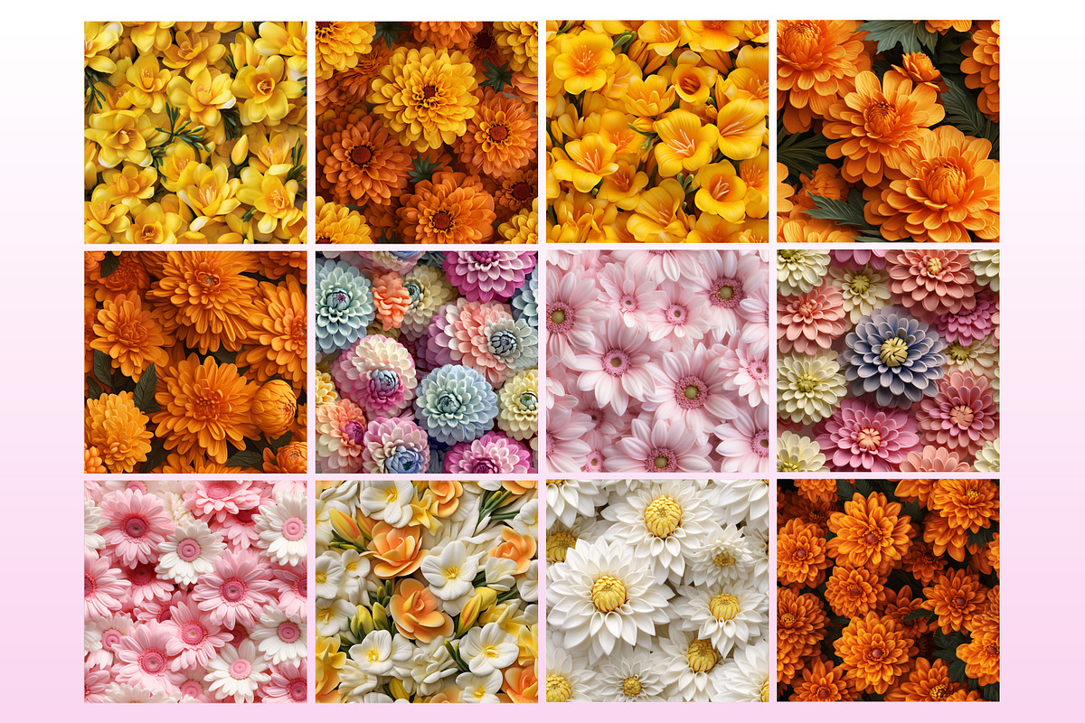 3D Flower Seamless Pattern, a Pattern Graphic by Forhadx5 (Photo 7 of 10)