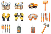 Construction Watercolor Clipart, an Illustration by CitraGraphics (Thumbnail 5 of 5)