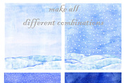 Snowing border Watercolor clipart, an Illustration by AqwaColor (Thumbnail 5 of 6)