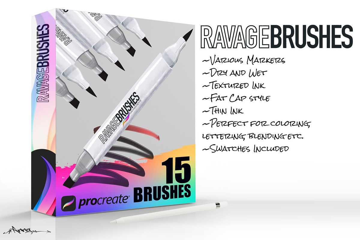 Ravage Procreate Brushes, a Brush Add-On by Annex1 (Photo 1 of 2)