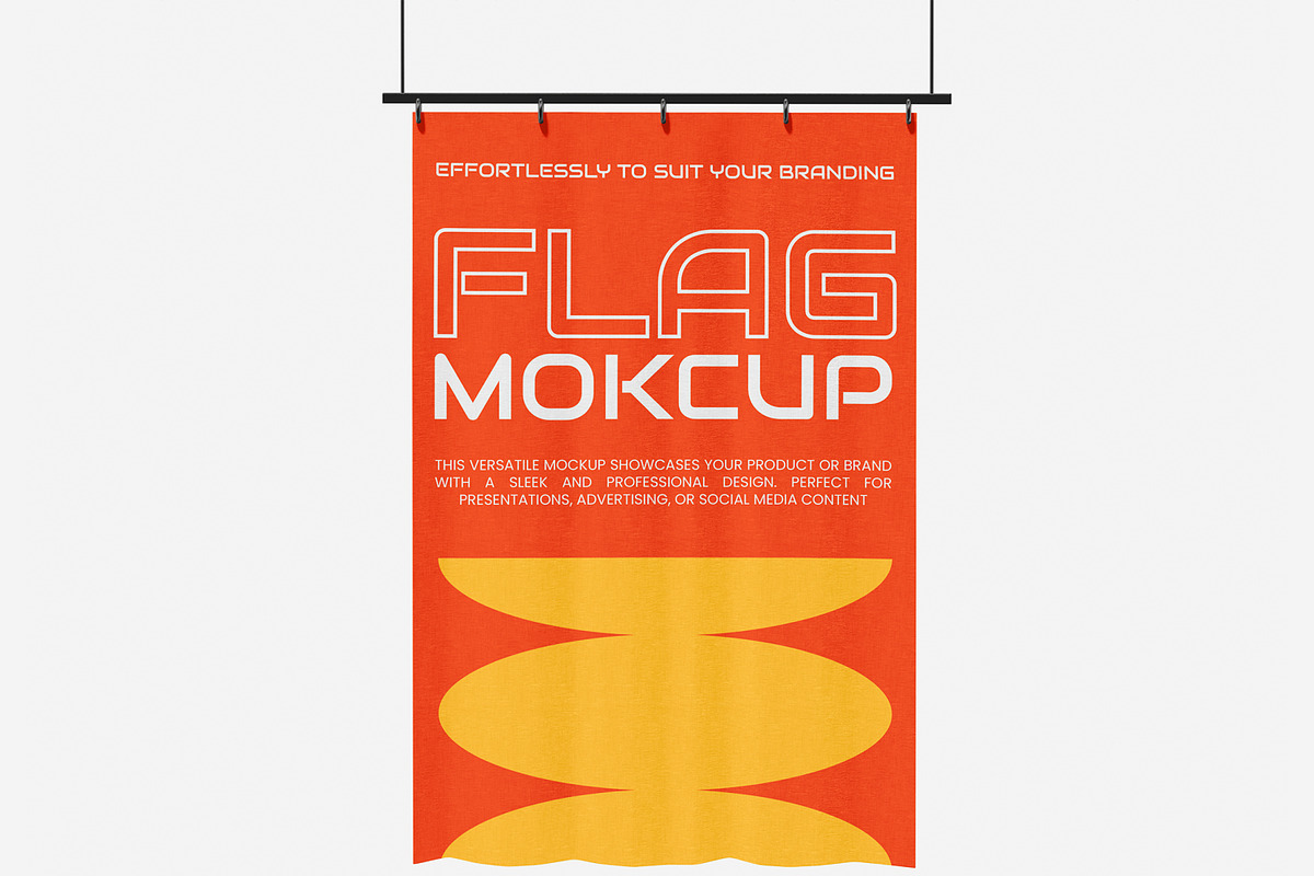 Vertical Flag Mockup, an Advertising Mockup by Permadi Creative (Photo 3 of 3)
