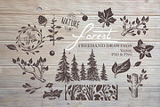Forest Floral Freehand Drawings, an Illustration by Adiemus (Thumbnail 1 of 5)