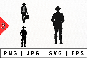 Cowboy Silhouettes Vector