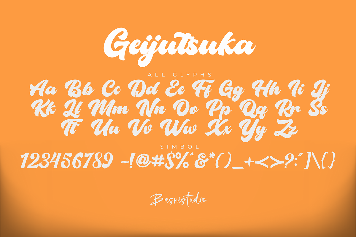 Geijutsuka Script Font, a Script Font by Basnistudio (Photo 6 of 7)