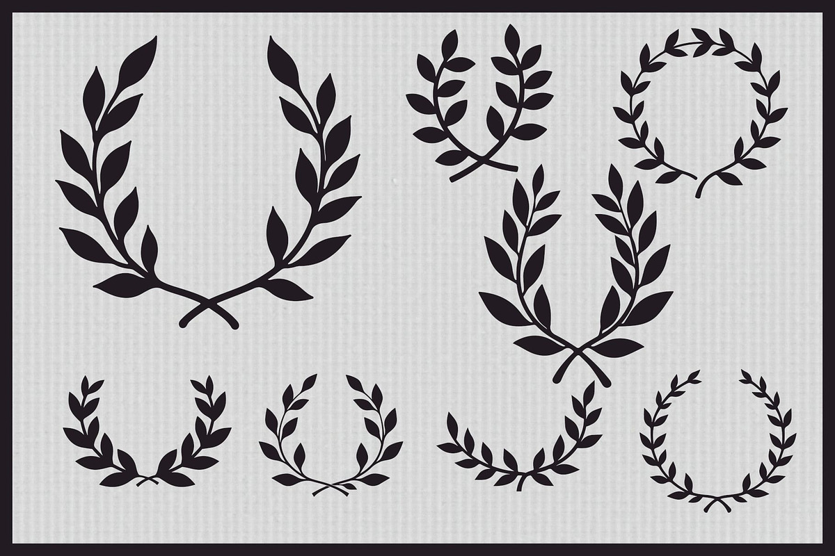 Laurel Wreath Silhouette Set, an Illustration by jahid234 (Photo 1 of 9)