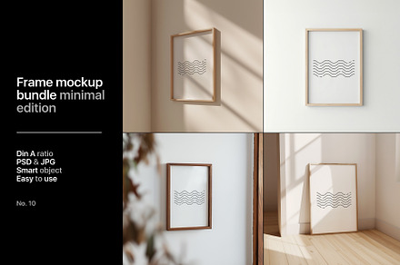4x Bundle Minimal Frames Mockup, an Advertising Mockup by First Impression Mockups