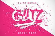 Glitz Brush, a Blackletter Font by Izalsye (Thumbnail 1 of 9)
