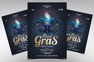 Mardi Gras 2019 PSD Flyer Template