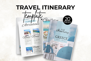 Greece Travel Itinerary for Canva