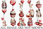 Watercolor Valentine Day Clipart, an Illustration by Canvas Craft (Thumbnail 3 of 6)