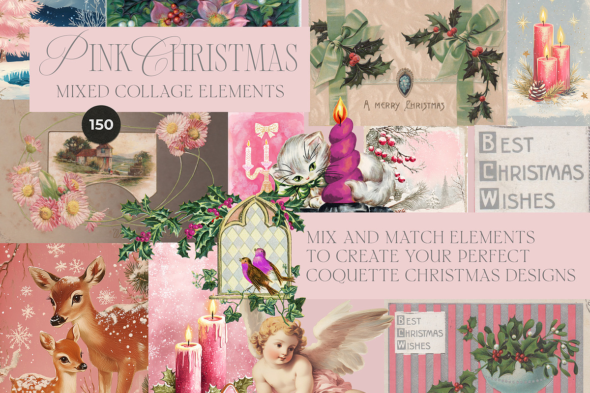 PINK CHRISTMAS COQUETTE COLLAGE, an Object Graphic by Lana Elanor (Photo 4 of 9)