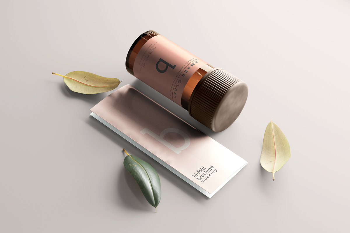 Amber Glass Bottle Mockup, a Cups & Container Mockup by pmvch (Photo 19 of 20)