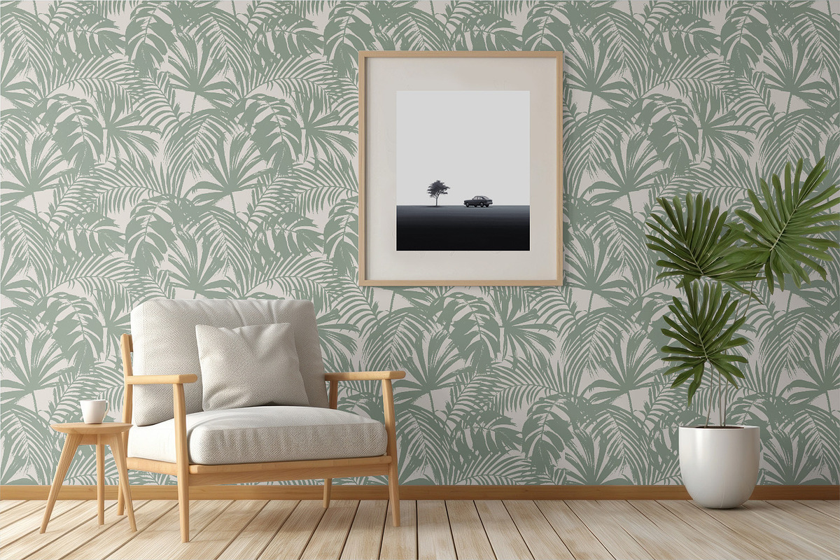 Bright Palm Leaves, a Wallpaper Graphic by MalyskaStudio (Photo 5 of 5)