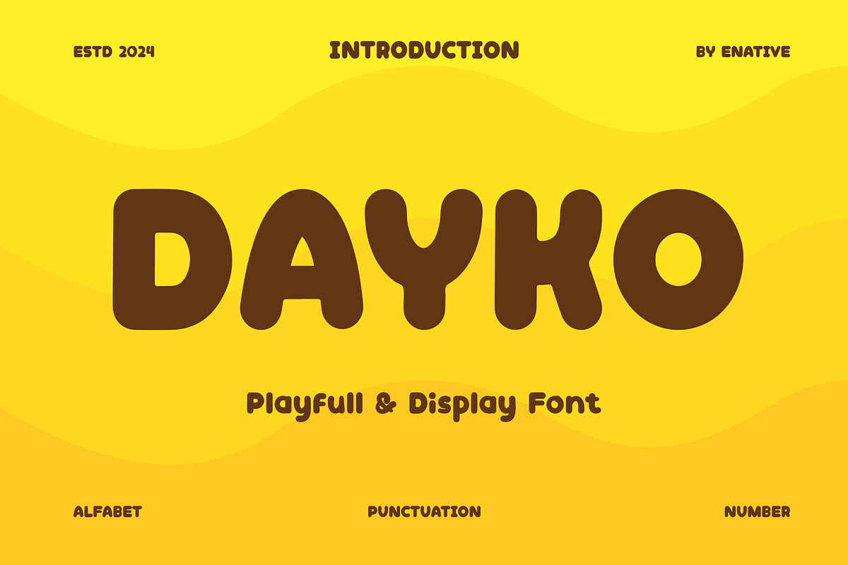 DAYKO - Playful Display Font, a Slab Serif Font by ENATIVE (Photo 1 of 5)