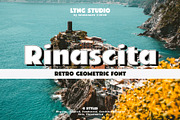 Rinascita Retro Geometric Font, a Blackletter Font by LTNG STUDIO (Thumbnail 1 of 10)