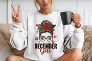Messy Bun Month Girls Png, a Seasonal Illustration by YA Design (Thumbnail 4 of 4)