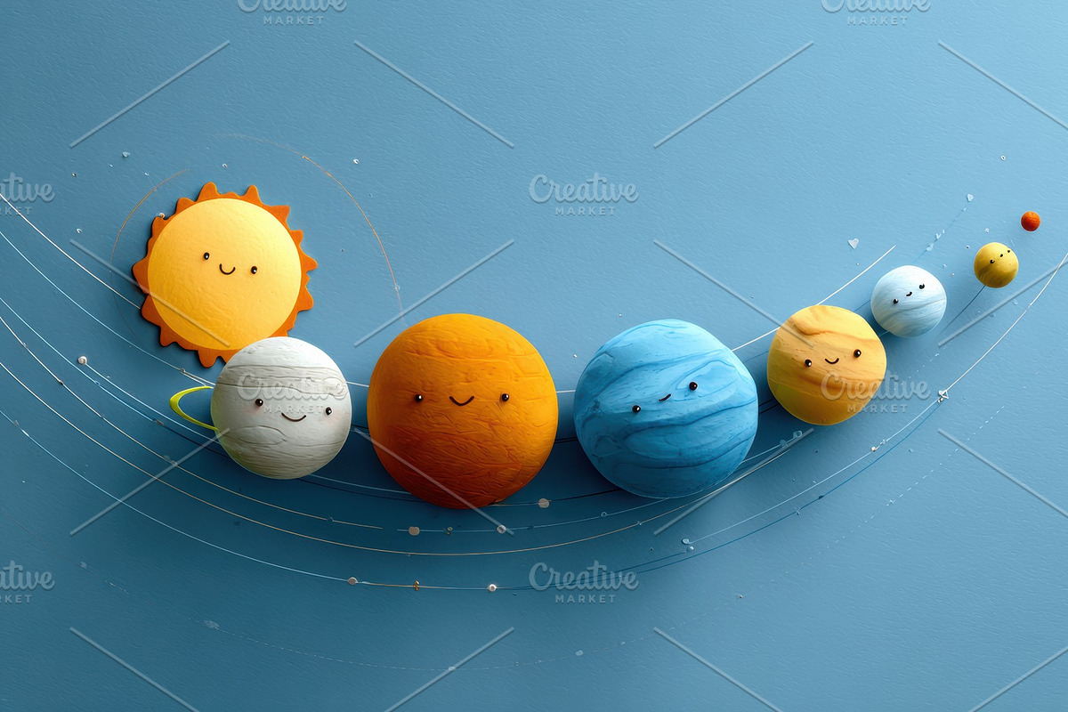 Cute Claymation Space Illustration, a Decorative Illustration by Virgo Studio