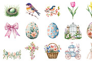 Watercolor Whimsical Easter Clipart, an Illustration by Design Market (Thumbnail 3 of 4)