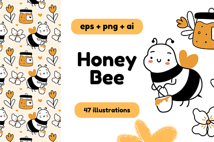 Bumble Bee Cute Doodle Clipart