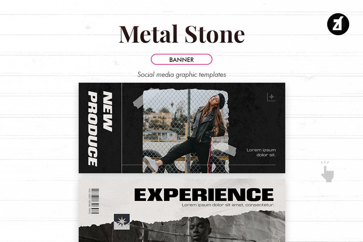 Metal stone social media graphic, a Social Media Template by Chanut is industries (Photo 9 of 11)