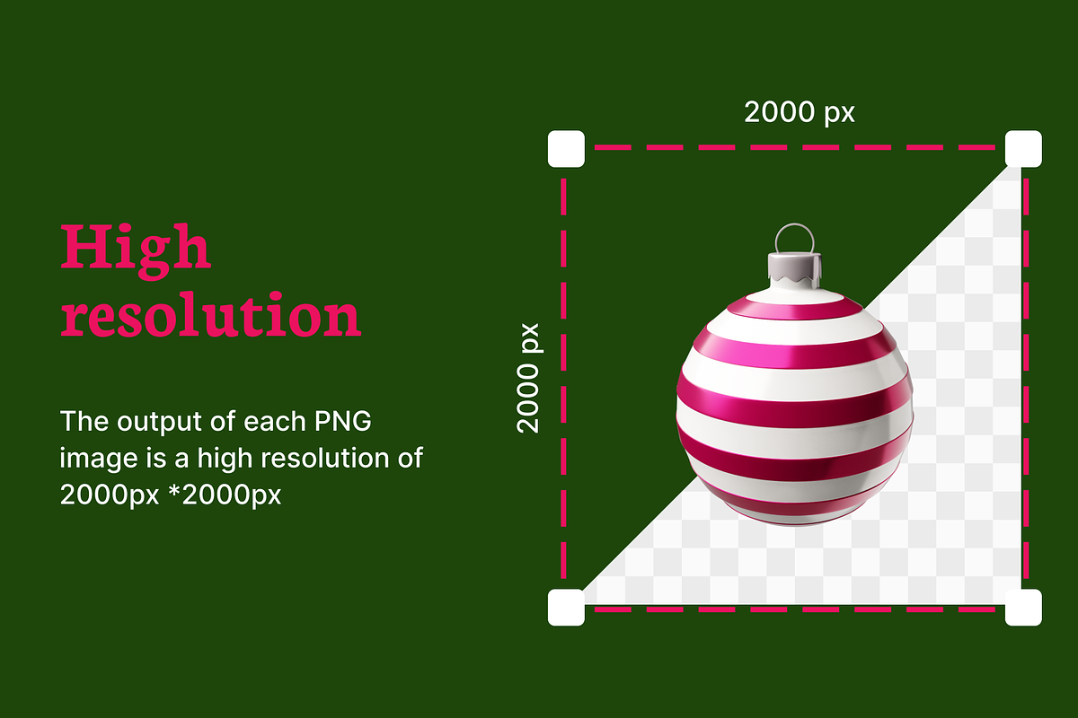 Christmas Balls 3D Illustration Pack, a 3D by Laimmilka (Photo 3 of 4)