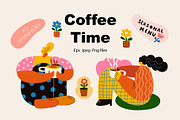 Coffee time, a Person Illustration by MoleskoStudio (Thumbnail 1 of 15)