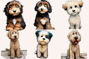Hairy Doodle Dogs Illustrations, an Animal Illustration by PrintHaven Designs (Thumbnail 10 of 12)