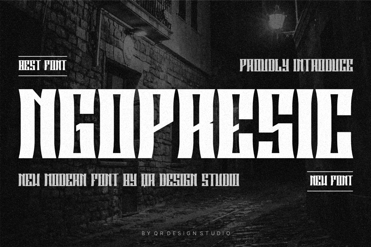 Ngopresic, a Serif Font by QR Design Studio (Photo 1 of 7)