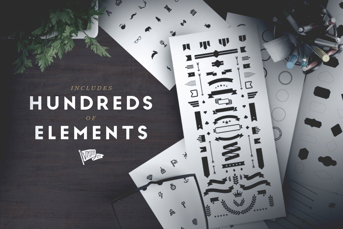 The Vintage Logo Kit, a Branding & Logo Template by Vintage Type Company (Photo 2 of 8)