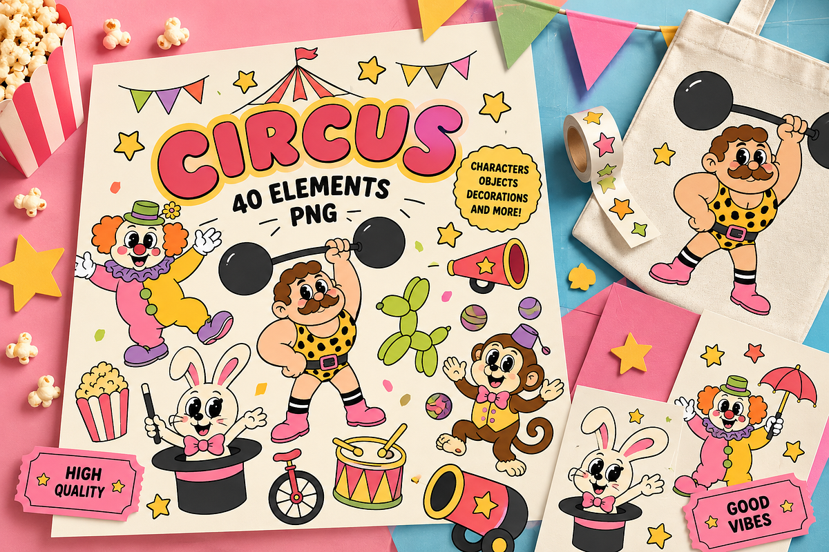 Vintage Circus Clipart Collection, a Decorative Illustration by Alina Sh (Photo 8 of 10)