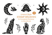 Linocut Style Stamp Brushes, a Brush Add-On by NinaFedorova (Thumbnail 1 of 8)