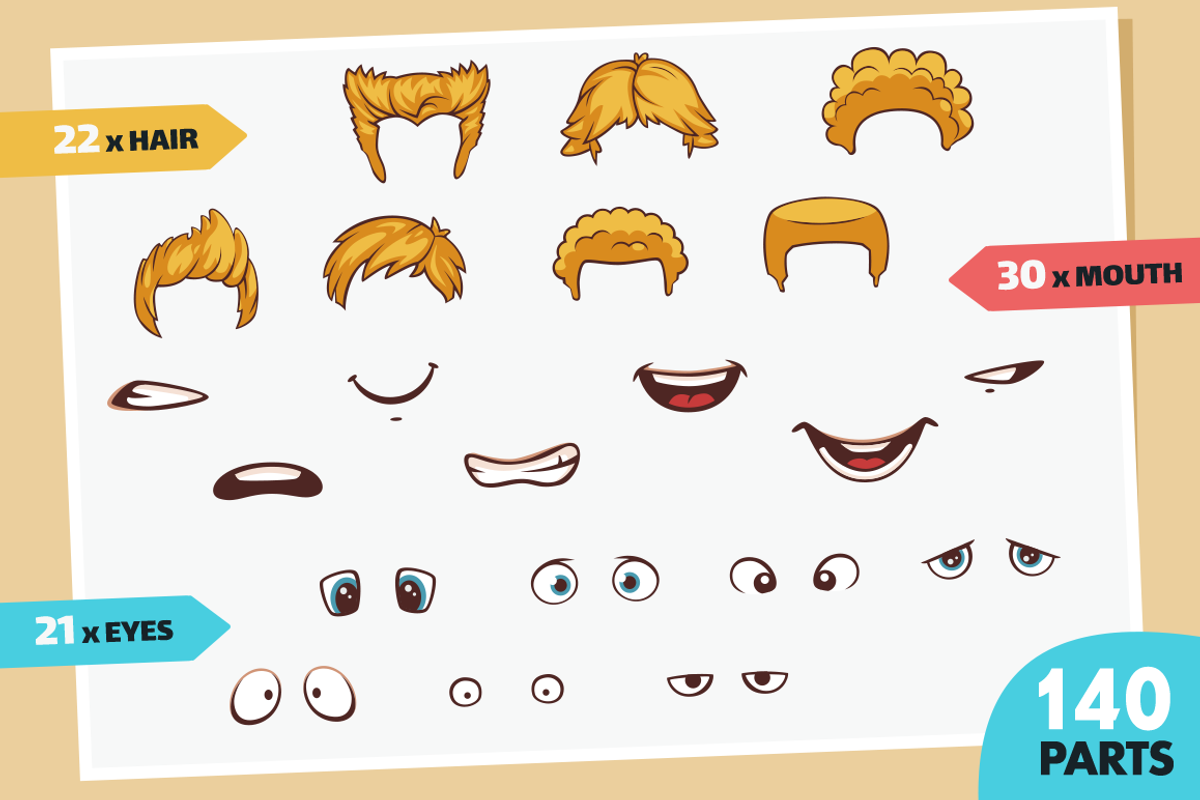 Kids Avatars Creator + 80 Characters, a Person Illustration by wowu (Photo 14 of 17)