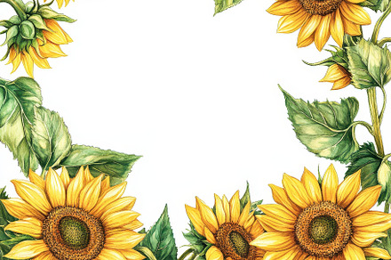 Sunflowers watercolor painting botan, an Abstract Photo by Pixeness