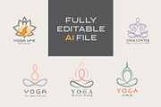 Modern Yoga Logo Collection, a Branding & Logo Template by YUDesignStore (Thumbnail 2 of 13)