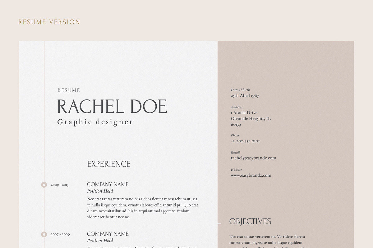 Resume & Portfolio Template, a Resume Template by Easybrandz (Photo 2 of 5)