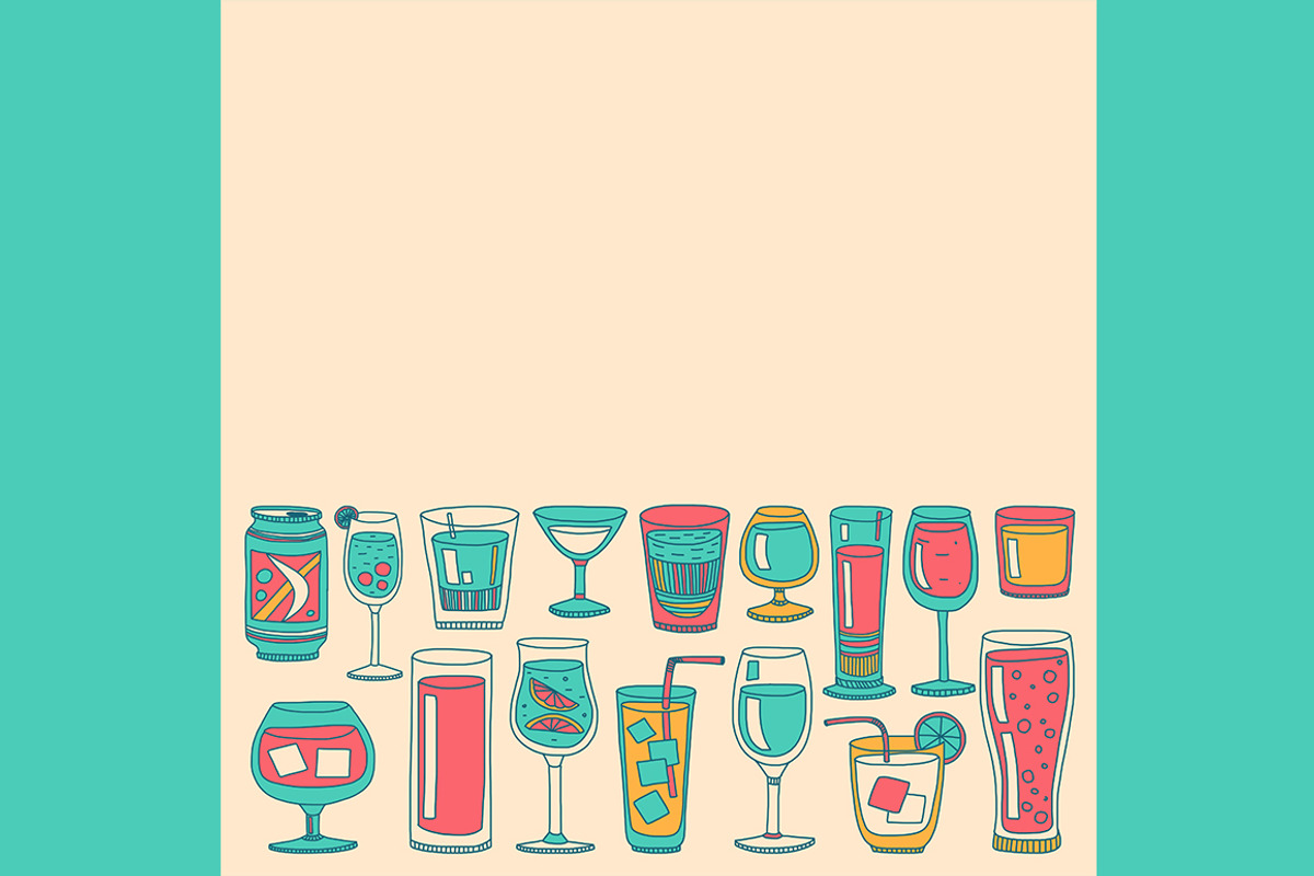 Doodle cocktail icons and patterns, a Pattern Graphic by Art Loft (Photo 9 of 16)