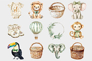 Watercolor Cute Safari Clipart, a Seasonal Illustration by Design Market (Thumbnail 4 of 5)