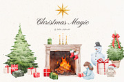 Christmas Magic watercolor set, a Seasonal Illustration by Yuliia Lashevska (Thumbnail 1 of 10)