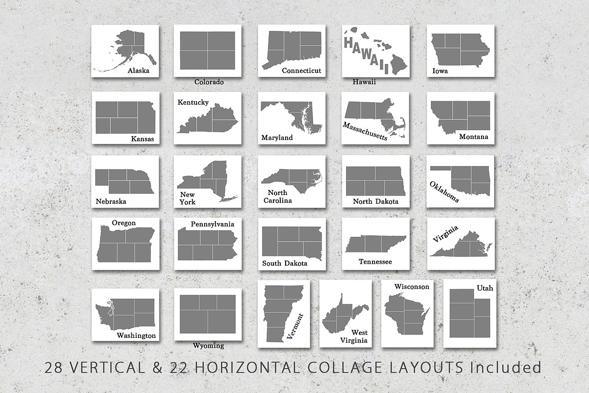 8.5x11 State Shaped Photo Templates, a Design Template by Loveurstyle Designs (Photo 3 of 5)