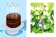 Aesthetic Birthday Cards ENG/GER, a Decorative Illustration by Schumacher Shop (Thumbnail 7 of 18)