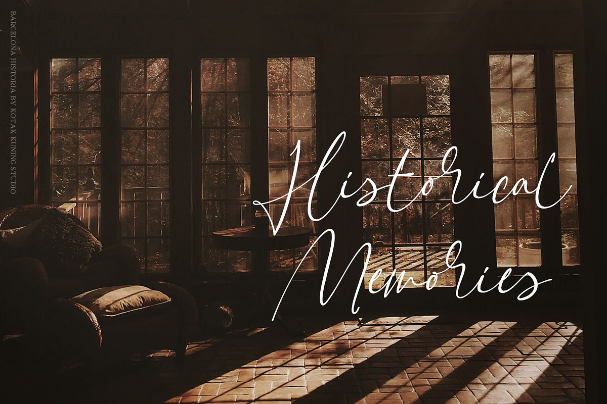 Barcelona Historia Font Duo, a Script Font by Kotak Kuning Studio (Photo 8 of 13)