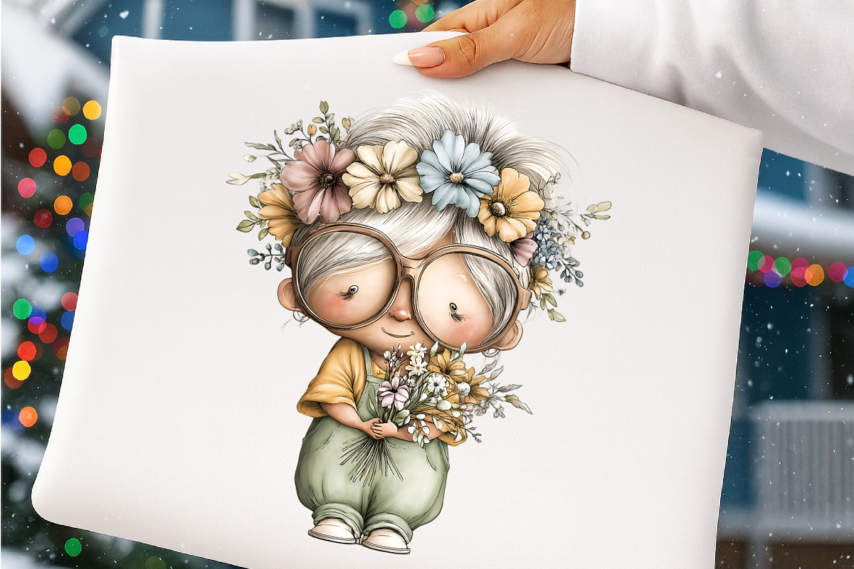 Whimsical summer grandma clipart, an Illustration by SinaCreation (Photo 6 of 8)