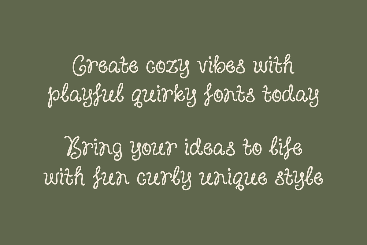 Curly Unique - A Playful Script Font, a Script Font by Ainun Jinan (Photo 5 of 8)