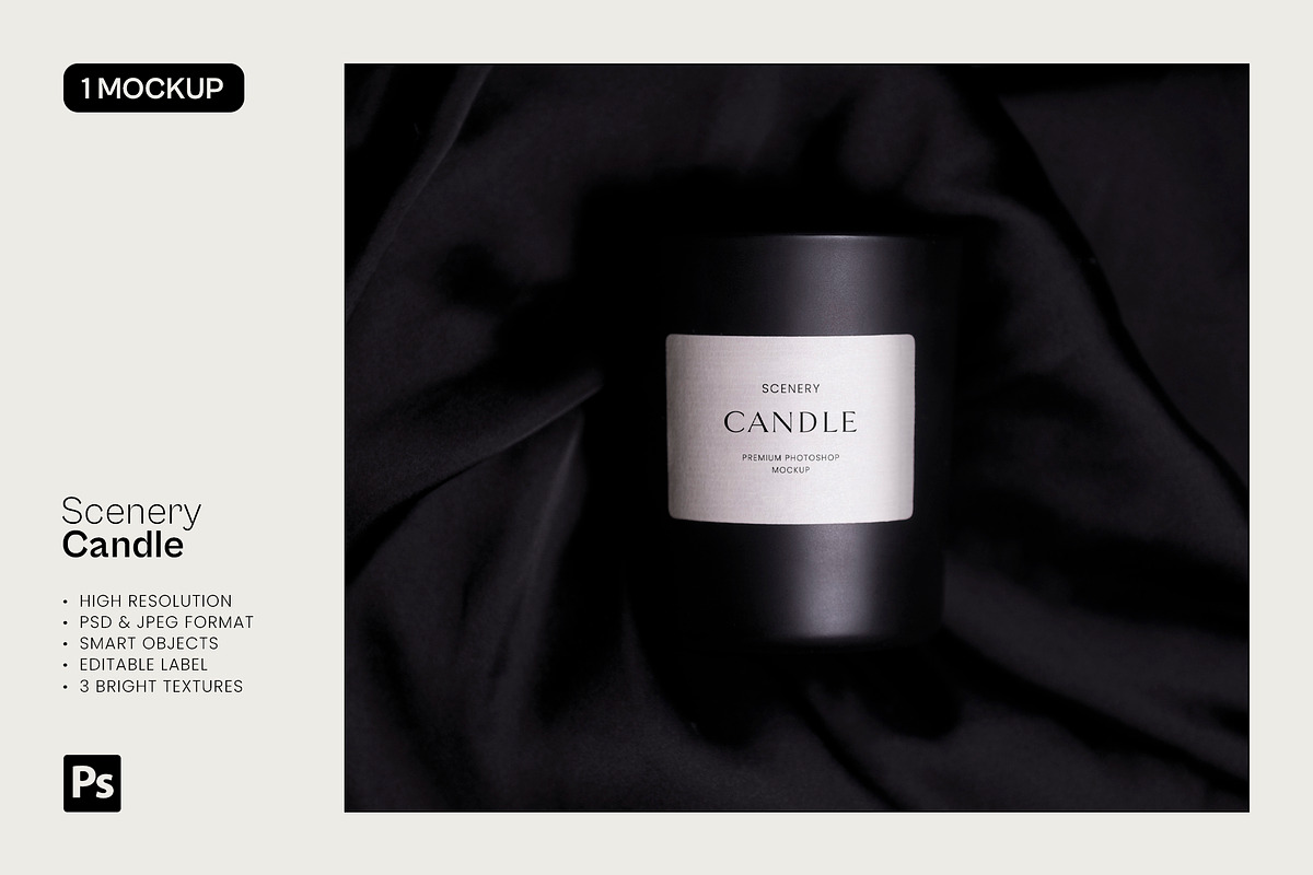 Realistic Candle - 6 Mockups Set, a Packaging Mockup by Studio Lanterne (Photo 5 of 7)