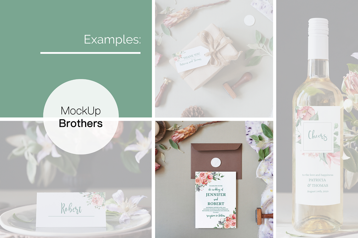 Botanical invitation mock up card, a Print Template by MockUpBrothers (Photo 4 of 6)