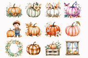 Cottagecore Pumpkin Clipart, an Illustration by Design Market (Thumbnail 3 of 5)